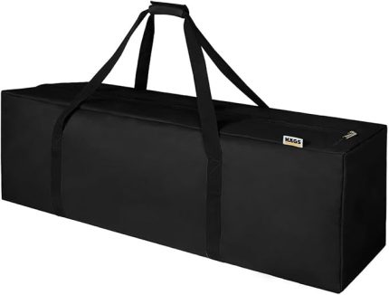 Taşıma Çantası, Fermuarlı Dayanıklı Seyahat Spor, Bagaj, Kamp Malzemeleri Saklama Çantası, 105L (115 x 30 x 30 cm) Siyah