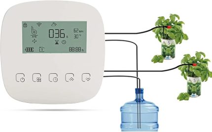 Otomatik Sulama Sistemi Akıllı Sulama Cihazı Çift Pompa Sistemi WiFi/Ses/Manuel Kontrol Programlanabilir Sulama Süresi Dahili Pil USB ile Şarj Alexa Google Home ile Uyumlu Ev Ofis Otel Kapal
