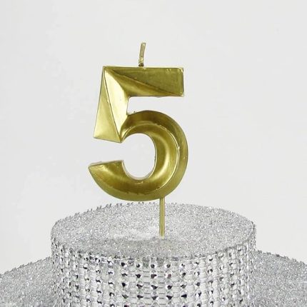 Beş Rakamlı Gold (Altın) Mum 6.5 Cm