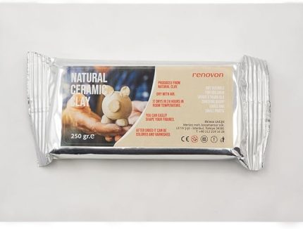 Seramik KİL Hamuru, Beyaz 250 gr Fırınlamaya Gerek Olmayan Güzel Sanatlar Figür heykel Modelleme Oyun ve Montessori sınıfları için toksik olmayan doğal Kil