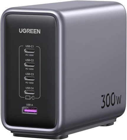 Nexode 300 W USB C GAN Şarj Cihazı, PD3.1 Tek Bağlantı Noktalı 140 W, Çoklu Şarj Cihazı, 5 Bağlantı Noktalı, MacBook iPad iPhone Galaxy Pixel Steam Deck Kablo 240 W 1,5 M