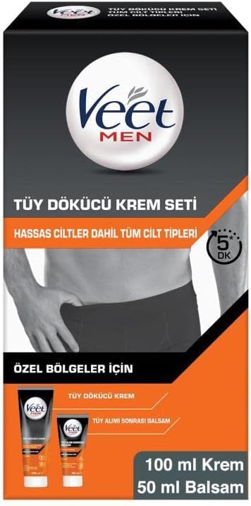Men Özel Bölgeler İçin Krem & Balsam Tüy Dökücü Krem Seti 100 + 50 ml