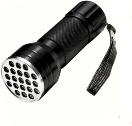 UV Işınlı 21 Ledli Hayvan Dışkı İdrar Bakteri Sahte Para Kontrol Ultraviyole -Mor Işıklı Metal Kasa El Feneri