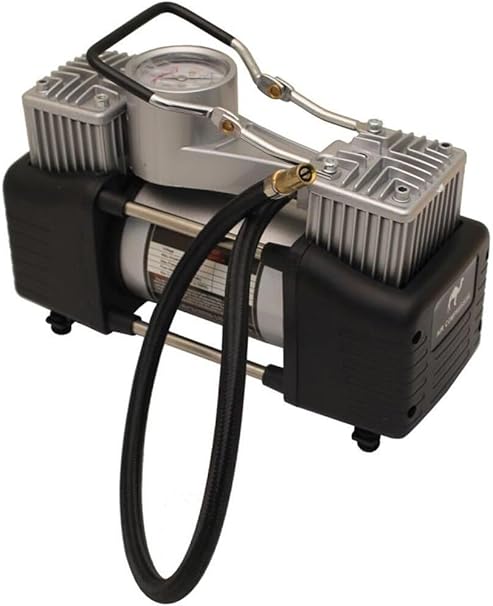 Oto Lastik Şişirme Kompresörü Hava Pompası Metal Çift Silindirli Profosyonel - Görsel 2