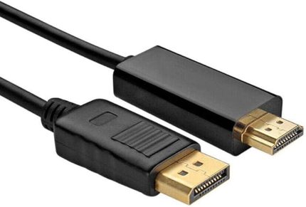 Al-4318 Displayport to HDMI Dönüştürücü Adaptör Kablosu, Siyah, 1.8 Metre