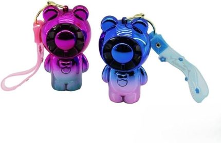 Fan Ki-wi TaşınabilirAyıcık Vantilatör Anahtarlıklı Sessiz Fan (Pembe)