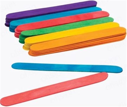 Adet Renkli Ahşap Büyük Geniş Dil Çubuğu Abeslang Dondurma Dil Basma Çubuğu Renkli