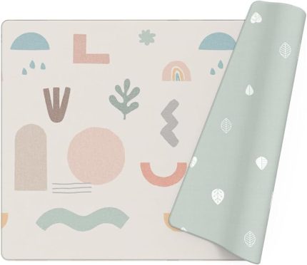 Scandi Collage by Dwinguler - Çift Taraflı Premium Dolgulu Oyun Matı Oyun Halısı, Su geçirmez 210cmx140cmx1,3cm