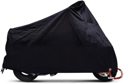 Motosiklet Brandası Su Geçirmez 4XL Siyah Renk Kilit Delikleri Su Toz geçirmez, Geçirmez UV Koruma Koruyucu Kılıf Çanta Motosiklet Garaj Scooter XXXXL