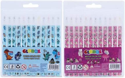 Baskılı Keçeli Kalem 12 renk