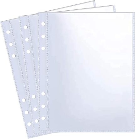 30'lu paket 60 cepli 5 x 7 inç fotoğraf kartı kılıfı, 6 halkalı A5 bağlayıcı için, ultra şeffaf fotoğraf kılıfları, çift taraflı 1 cep fotoğraf sayfası, fotoğraflar, kartpostallar, tohum paketleri