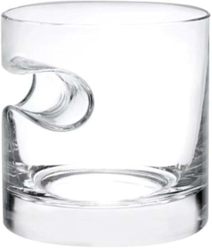 Yapımı Cam Puro Girintili Viski Bardağı 9x9 Cm