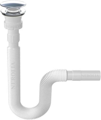 Üretim Koku Önleyici Stoplu Paslanmaz Çelik Süzgeçli Lavabo Gider Hortumu / 1. Kalite Körüklü Pop Up Lavabo Sifonu/Eviye Gider Borusu (75 cm)