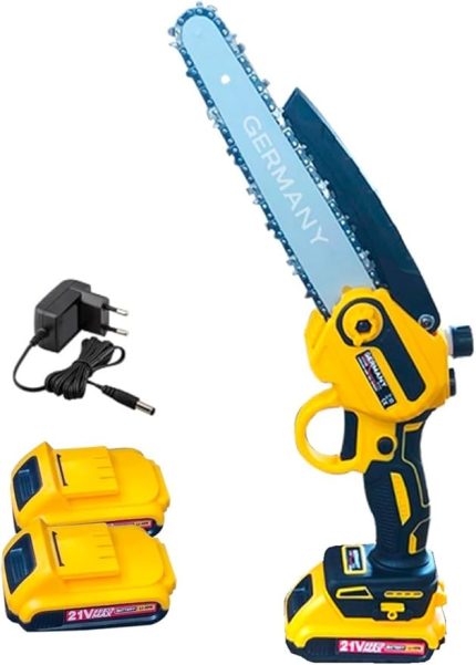 Germany Style 21V Çift Akülü Budama Testeresi En Uzun Palalı 24 Cm Eldiven Gözlük Hediyeli