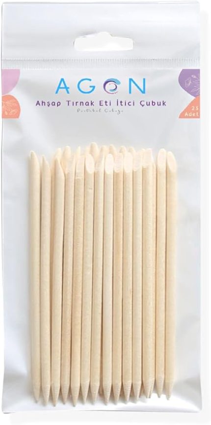 Tırnak Eti İtici Ahşap Portakal Çubuğu (25 Adet)