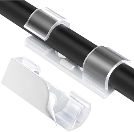 Outlet Kablo Sabitleyici Klipsler 20 Adet Kablo Düzenleyici Duvar Fayans Cam Kablo Tutucu Yapışkanlı Klips (Şeffaf)