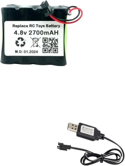 4.8V 2700Mah Uzaktan Kumandalı Oyuncak Pili Bataryası Siyah Soket+Usb Şarj Cihazı