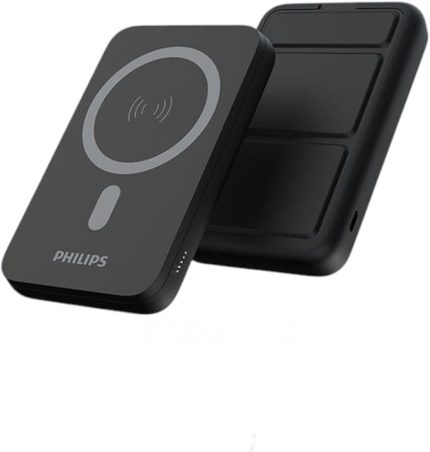 MagSafe İle Uyumlu Kablosuz Powerbank, 5000 mAh, Taşınabilir Şarj Cihazı, Stand Özellikli, USB-C ve USB-A Çıkışlı, Hızlı Şarj, Li-Po, DLP9701C, Akım Korumalı (Siyah)