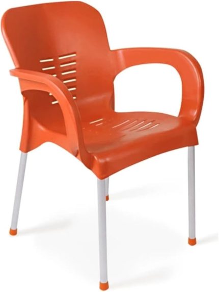 BAHÇE SANDALYESİ - ALÜMİNYUM AYAKLI-CANLI RENKLER-,PİKNİK,VERANDA,KAMP ALANLARI İÇİN-1 ADET (TURUNCU)