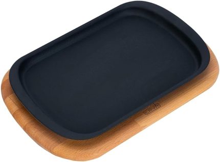 Döküm Servis Tabağı 32x20 Ahşap Altlıklı - LV AS 174