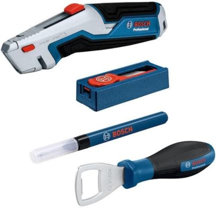Profesyonel El Aleti Seti 4 Parça (1x Şişe Açacağı; 1x Değiştirilebilir Maket Bıçağı 180mm; 1x İşaretleme Kalemi; 1x Maket Bıçağı Yedeği 10 Parça; 1x L-Boxx Mini)
