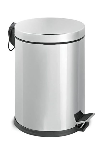 Paslanmaz Çelik Pedallı Metal Çöp Kovası 20 Lt LüX Çöp Kovası Banyo