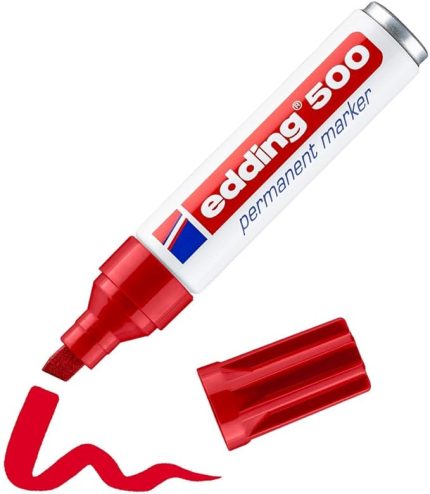 500 permanent markör - kırmızı - 1 kalem - 2-7 mm kesik ucu