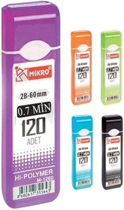 Ucu 120 li 0.7 mm 2B 1 Adet Çoklu Versatil Kalem Uç Mekanik Uçlu Otomatik Kurşun Mikro Kalem Ucu 60 mm Yumuşak