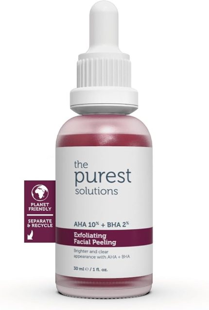 Purest Solutions, AHA & BHA Canlandırıcı & Cilt Tonu Eşitleyici Kırmızı Peeling Cilt Bakım Serumu 30 ml (Aha 10% + Bha 2%)