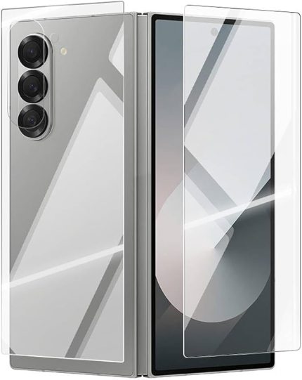 Samsung Galaxy Z Fold 6 Ekran Koruyucu Cam 2in1Tam Kaplayan Temperli Etnaa Siyah