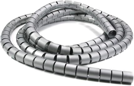 Spiral Boru Kablo Kanalı Masa Bilgisayar Kablo Fiş Düzenleyici Toplayıcı Tutucu Gri, 1 mt x 20 mm - 1 ADET