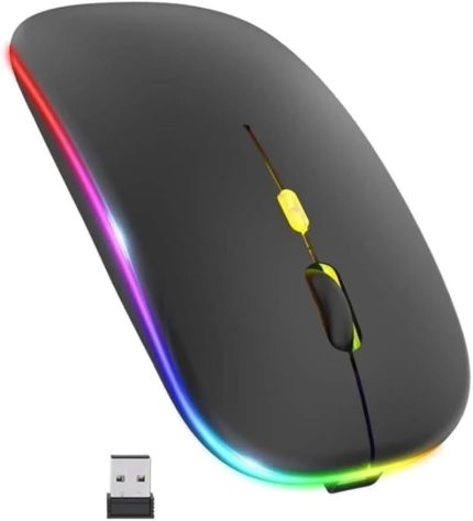 Cep Sessiz Mouse Şarjlı Wireless ve DPI Ayarlı RGB Aydınlatma Işıklı ve Işıksız Kullanımlı Kablosuz Mouse