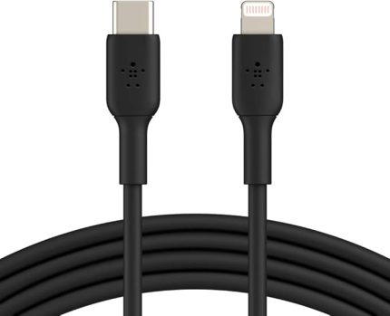 USB-C - Lightning Kablosu (Hızlı Şarj Kablosu) Hızlı Şarj MFi Sertifikalı USB-C Kablosu (Siyah, 1 m)