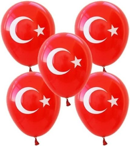 Yıldız Türk Bayraklı Balon 20 Adet