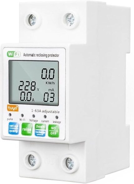 WiFi akıllı otomatik tekrar kapama koruyucu anahtar akımı ve voltaj izleme 1-63A, Aşırı Gerilim, Düşük Gerilim, Aşırı Akım ve Kaçak Koruması，Ekran anahtarı gücü，APP Uzaktan kumanda Youmaxe