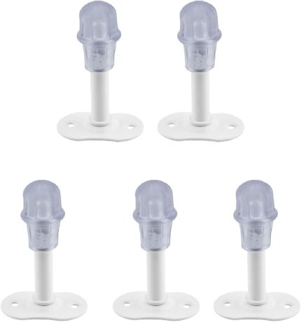 Kapı Stoperi Beyaz 8 cm Metal Kapı Tamponu Durdurucu Tutucu Kapı Stopu Silikonlu 5 Adet