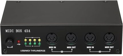 USB MIDI Arayüzü 4 GİRİŞ / 4 Çıkış 64 MIDI Kanalı 4i/4o + Birleştirme 2i4o MIDI Kutusu 4X4