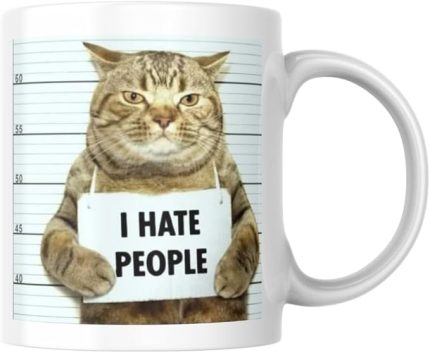 Kupa Bardak Komik Yazılı I Hate People Hediyelik Kahve Çay Kupası