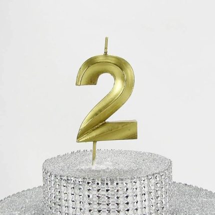 İki Rakamlı Gold (Altın) Mum 6.5 Cm