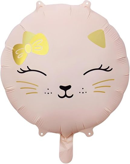 Pembe Renkli Kedi Kitty Folyo Balon 18 inç 45 Cm