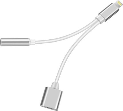 to 3.5mm Jack & Lightning Dönüştürücü | Çift Çıkış Adaptörü | Yüksek Ses Kalitesi ve Hızlı Şarj | Kulaklık Desteği | Şık ve Dayanıklı Tasarım