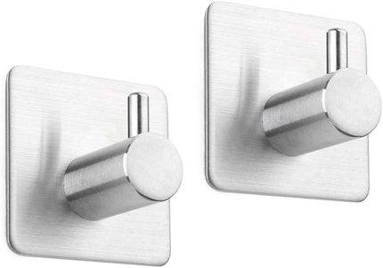 Paslanmaz Çelik 2 adet Topuzlu Banyo Askısı Havluluk Havlu Askısılık inox - kendinden yapışmalı