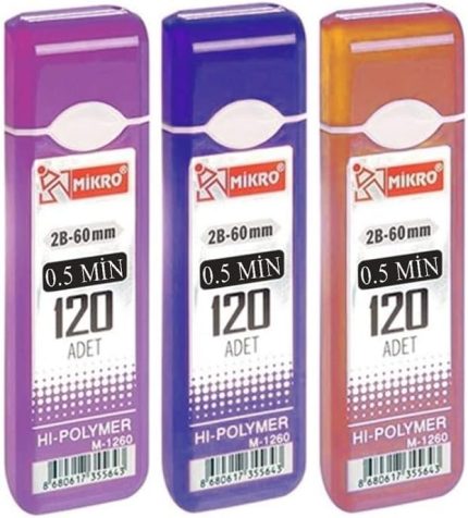 Ucu 120 li 0.5 mm 2B 3 Paket Çoklu Versatil Kalem Uç Mekanik Uçlu Otomatik Kurşun Mikro Kalem Ucu 60 mm Yumuşak
