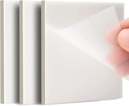 150 yaprak şeffaf yapışkan notlar, su geçirmez, kendinden yapışkanlı notlar, okul/ofis/ev için yeniden yazılabilir not kağıtları, öğrenciler ve çalışanlar için harika ofis malzemesi (75 x 75 mm)