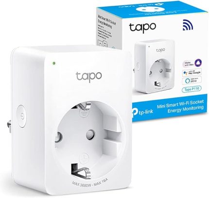 Tapo P110, Mini Akıllı Wi-Fi Soketi, Enerji İzleme, Amazon Alexa ve Google Home ile Çalışır, Uzaktan Kontrol, Cihaz Paylaşımı, Hub Gerekmez