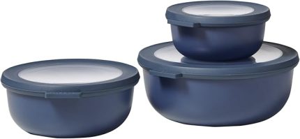 Set Cirqula Round 3 Parça Yuvarlak Saklama Kabı (350+750+1250) - Nordic Denim