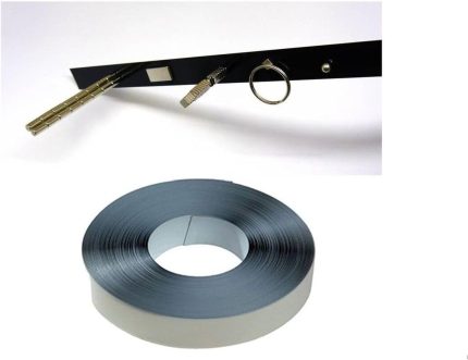 1 Metre Mıknatıs Tutan Yapışkanlı Metal Şerit Bant Siyah - 2 Cm Genişlik