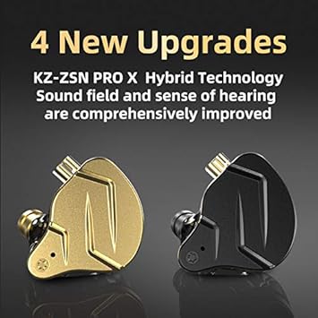 ZSN PRO X 1DD+1BA Dinamik Sürücü Dengeli Armatür Hibrid Kulaklık, HiFi DJ Monito Koşu Spor Gürültü Engelleme, Metal, 2PIN Çıkarılabilir Kablo (Mikrofon ile Siyah) - Görsel 5
