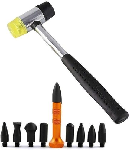 Boyaya zarar vermeyen çıkıntı tekniği için GS aletleri, 10 parçalı set, lastik çekiç, kalıp uçları, çıkıntı aletleri, araba / buzdolabı kapısı onarımı için
