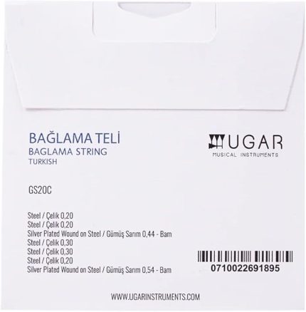 Saz Telleri Ugar Instruments Türkiye Uzun Boyunlu Kısa Boyunlu Elektro ve Yunan Bağlamadaki Teller (Uzun Boyunlu Bağlama (GS20C))